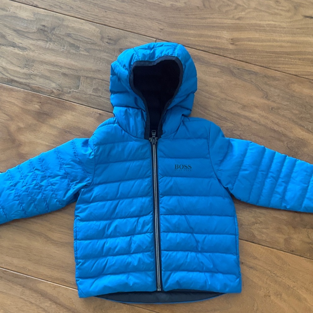 Hugo Boss Blue and Black Quilted Jacket
